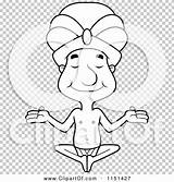 Swami Sitting Closed Eyes Man His Outlined Coloring Clipart Cartoon Vector Cory Thoman sketch template