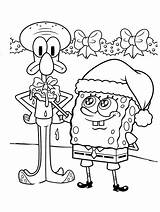 Spongebob Coloring Pages Squidward Kids Christmas Printable Bob Color Sheets Cartoon éponge Colouring Adventure Time Funny Book Coloriages Noël Children sketch template