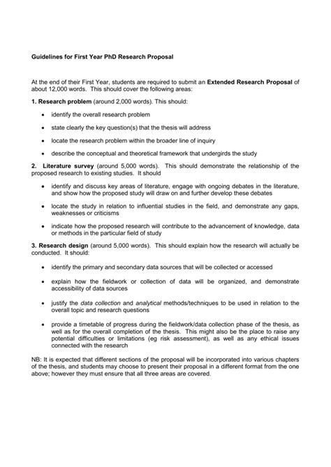 guidelines   year phd research proposal