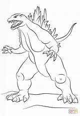 Godzilla Coloring 2000 sketch template