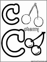 Coloring Fruit Cherry Pages Fun Alphabets sketch template