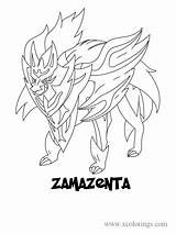 Zamazenta Shield Coloring Legendary Zacian Pokémon Xcolorings sketch template