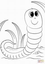 Terre Worms Coloriage Worm Gusano Bookworm Imprimir Colorir Lacraia Insectes Artisanats Minhocas sketch template