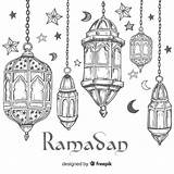 Ramadan Lantern Drawing Coloring Colouring Pages Eid Easy Sketches Drawings Choose Board sketch template