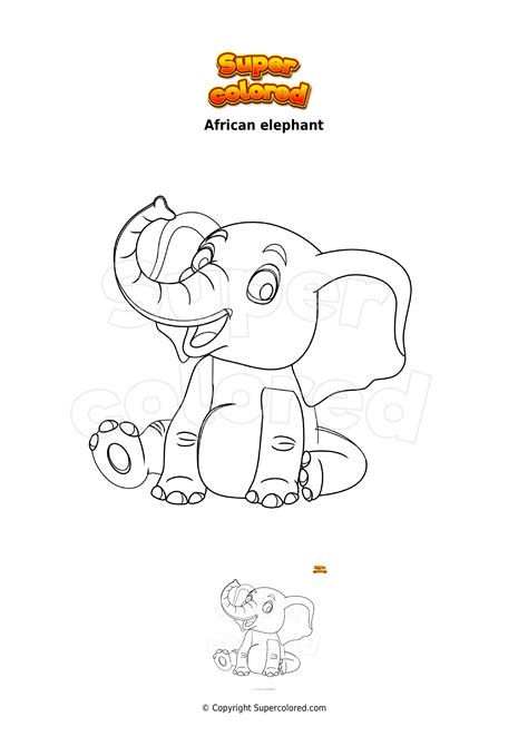 coloring page african elephant supercoloredcom