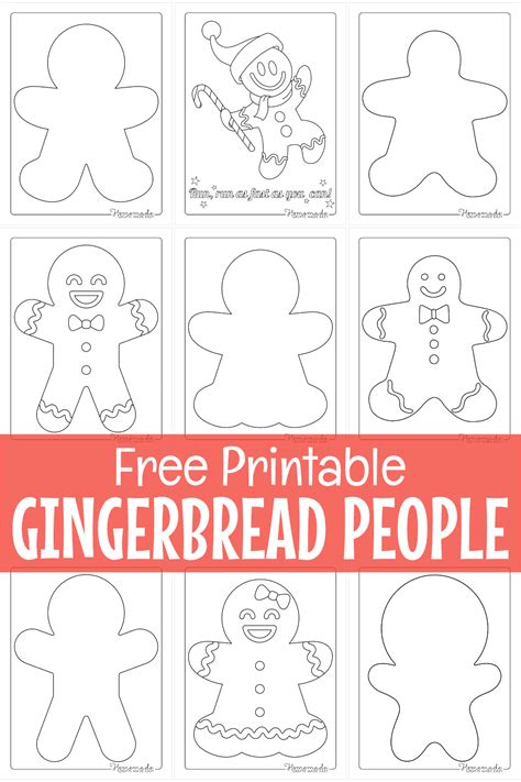 printable gingerbread man templates coloring pages