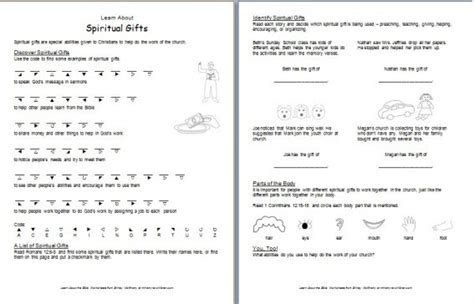 spiritual gifts test  kids home family style  art ideas