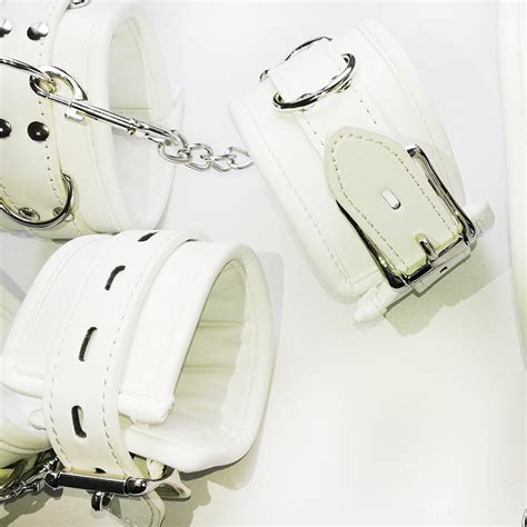 Thierry Luxury Soft White Bondage Restraints Handcuffs Collar Wrist