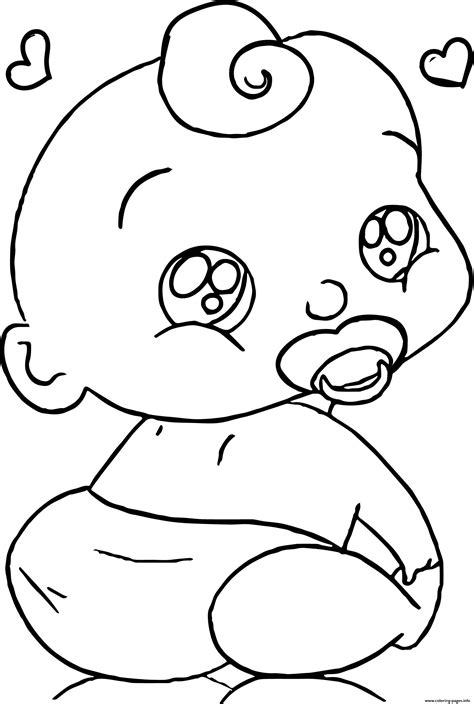 cute baby boy cartoon face coloring page printable