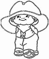 Coloring Hat Cowboy Library Clipart Line sketch template