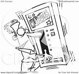 Munchies Clipart Vending Shaking Machine Illustration Man Royalty Outline Rf Toonaday sketch template