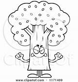 Mascot Mad Tree Clipart Cartoon Thoman Cory Outlined Coloring Vector sketch template