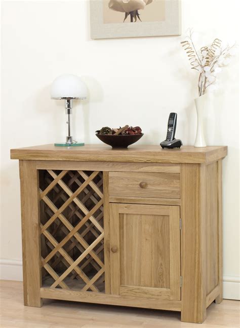 solid oak dining room sideboard wine rack cabinet ebay