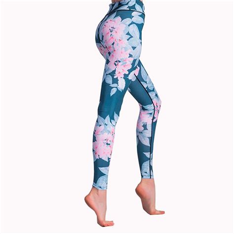 Floral Print Yoga Leggings Capri Pant Leggins Sport Women Floral Print