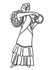 Flamenco Coloring Pages Getcolorings Dancer sketch template