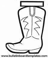 Cowboy Boot Boots Cowgirl Western Coloring Drawing Pages Theme Crafts Template Kids West Wild Texas Hat Line Board Party Bulletin sketch template