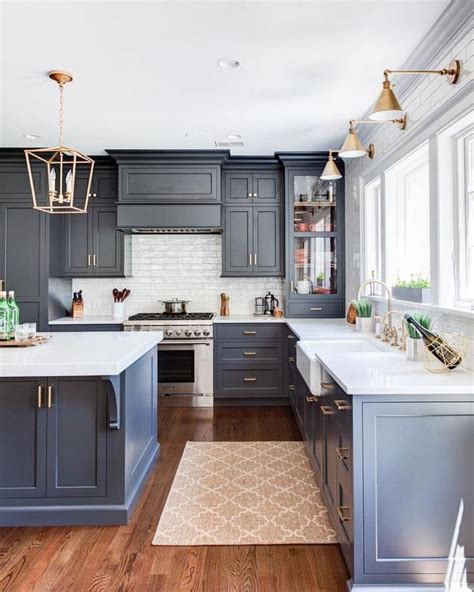 gorgeous dark blue kitchen cabinets lmolnar
