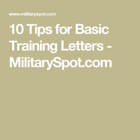 tips  basic training letters militaryspotcom basic training