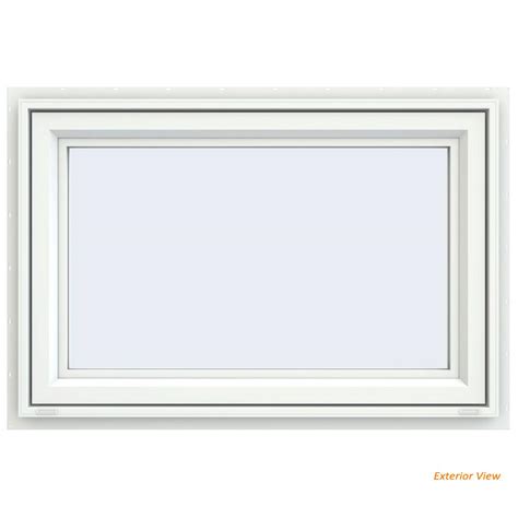 jeld wen        series white vinyl awning window  fiberglass mesh screen