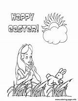 Coloring Bunny Easter Alice Pages Printable sketch template