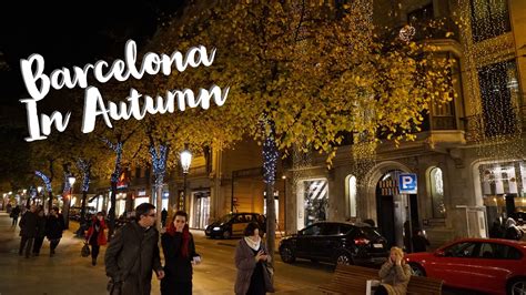 autumn  barcelona november  rambla de catalunya fall leaves barcelona travel barcelona