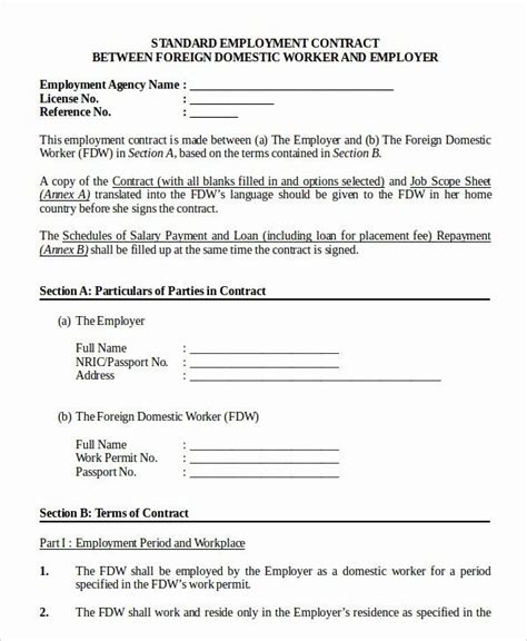employment contract template word awesome employment