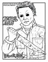 Coloring Myers Jason Michael Pages Halloween Voorhees Drawing Mask Printable Color Draw Scary Book Vorhees Adult Too Kids Drawings Getdrawings sketch template