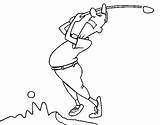 Golfer Coloring Coloringcrew sketch template