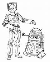 Cyberman Dalek Kolorowanki Cybermen Dzieci Bestcoloringpagesforkids Robot Sketch sketch template