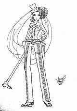 Steampunk Coloring Pages Diva Girl Deviantart Getdrawings sketch template