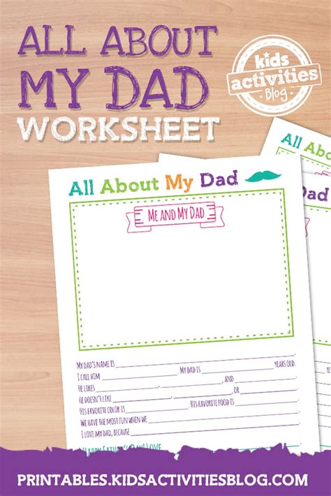 dad printable worksheet  fathers day etsy