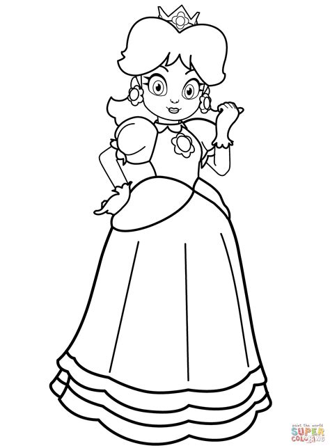 princess daisy coloring page  printable coloring pages