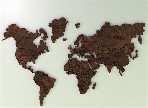 high resolution realistic wooden world map  model  model cgtrader
