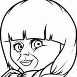 Annabelle Coloring Pages Doll Color Horror Drawings Easy Colouring Drawing Scary Sheets Chucky Halloween Printable Choose Board Getcolorings Adult sketch template