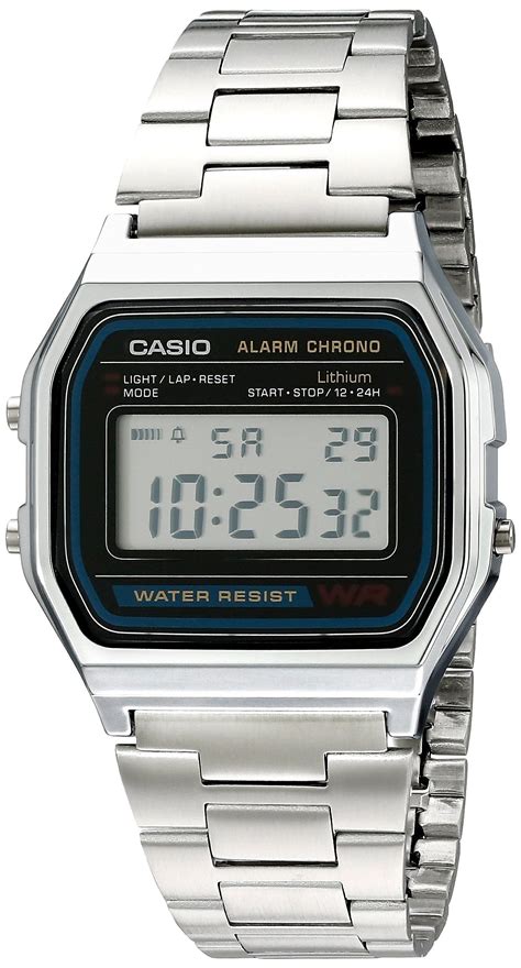 casio mens awa df stainless steel digital  reloj casio pulseras de acero inoxidable