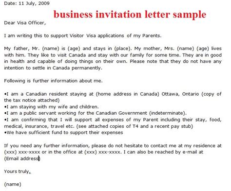 invitation letter template   write  invitation letter
