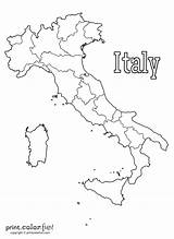 Italy Map Coloring Color Print sketch template