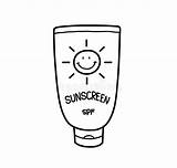 Sunscreen Spf Sunblock Lotion Illustration Vector Drawn Suntan Doodle Preview sketch template