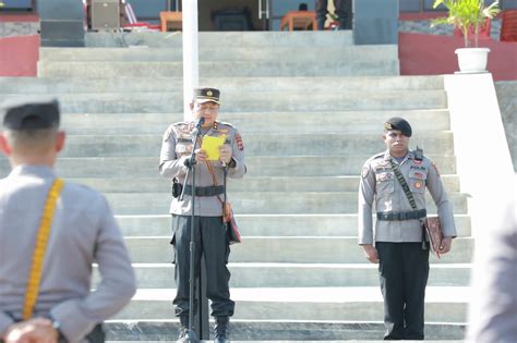 Polres Nagekeo Gelar Upacara Kasatkamling Dalam Rangka Meningkatkan