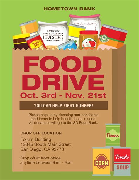 food drive flyer template canned food drive flyer editable instant