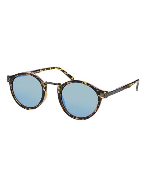 Lyst Asos Vintage Look Round Sunglasses With Colour