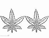 Weed Marijuana Cannabis sketch template
