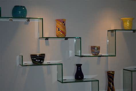 glass shelves  living room