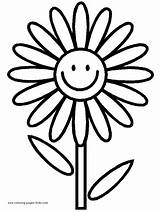 Kids Flower Coloring Pages Flowers Color Print Printable Spring Daisy Cartoon Sheet Para Simple Flores Dibujos Book Easy Fun Flor sketch template