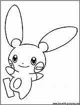 Minun Coloring Pages Plusle Color Sketch Template Fun Getcolorings sketch template