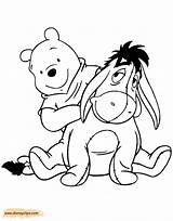 Pooh Winnie Coloring Eeyore Pages Friends Disney sketch template