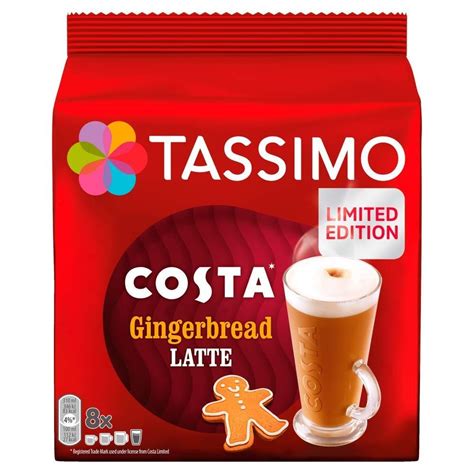 sale tassimo costa gingerbread latte coffee pods  approved food