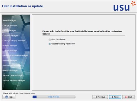 installation  update update existing installation