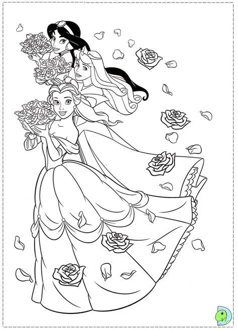 disney princesses coloring page dinokidsorg