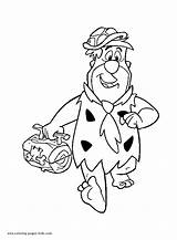 Flintstones Coloring Pages Cartoon Color Character Printable Kids Sheets Found Kid sketch template